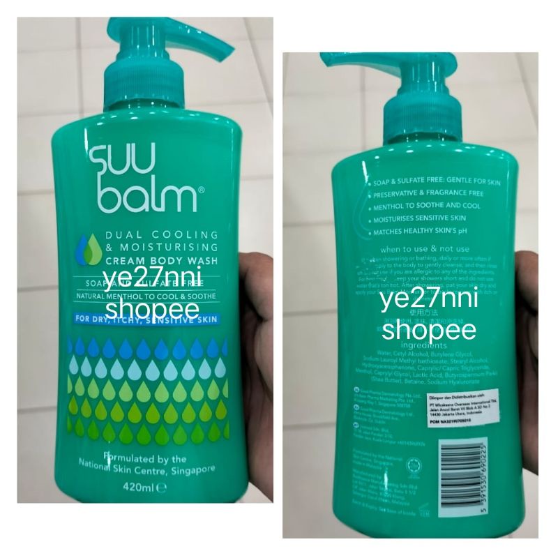 Suu Balm Dual Colling & Moisturising Cream Body Wash 420ml