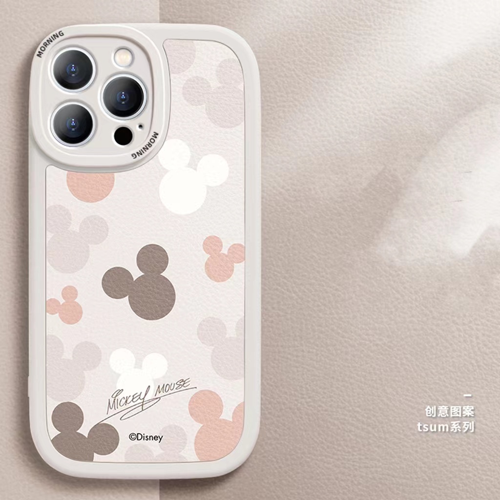 Case Bahan Kulit TPU Motif Mickey Untuk iPhone 14 14pro 14Plus 14prm 13 13pro 13pro 13prm 11 7Plus 8Plus Xr XS 12pro Max