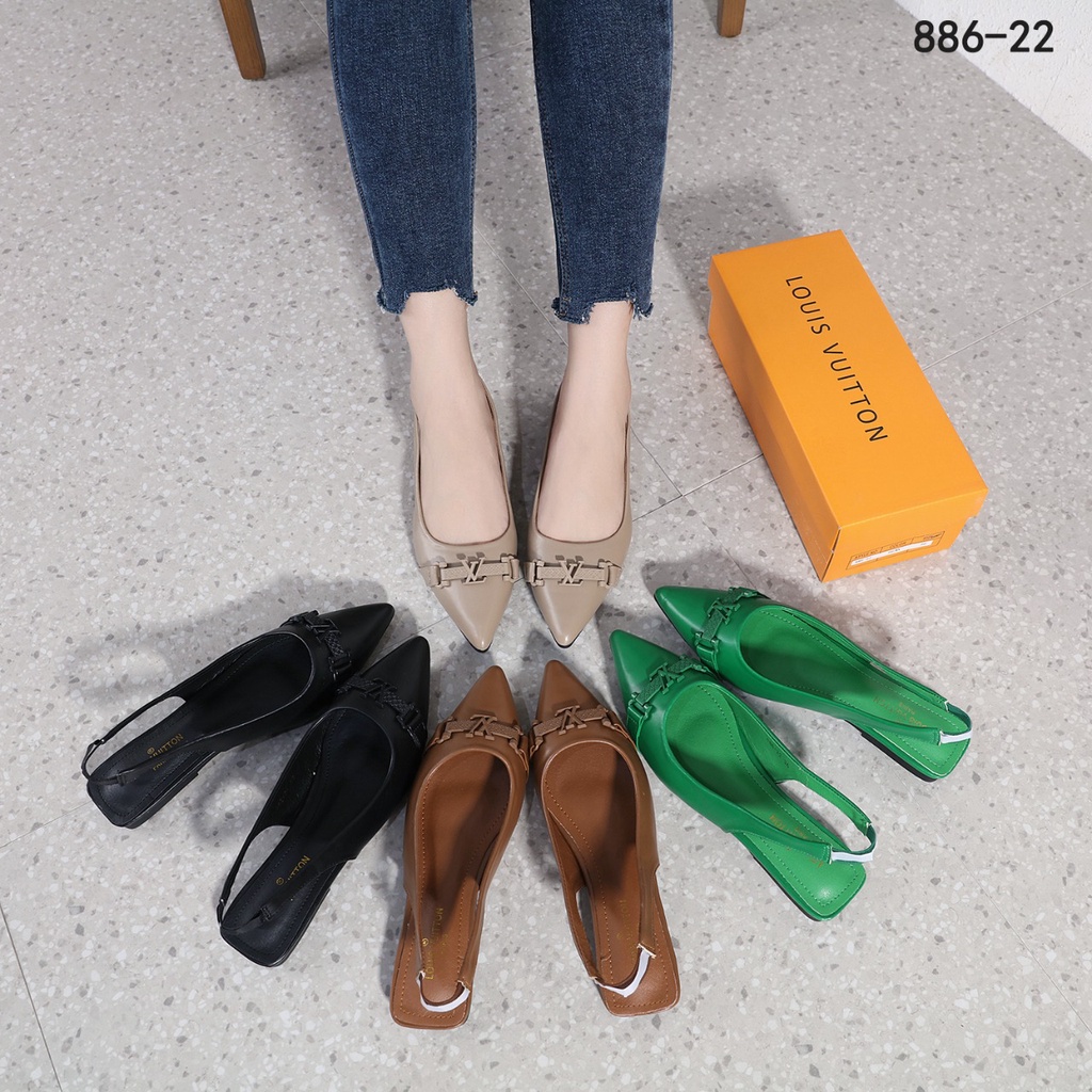 SHOES Leather  Slingback Ballet Flats 886-22