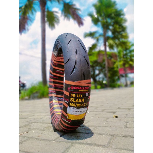 BAN LUAR MOTOR METIC RING 14 SWALLOW SLASH 100/80-14 TUBLES