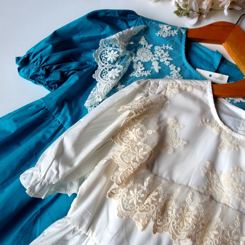 Dress Anak Perempuan Import Brokat Baloon Chinese 3-9 Tahun