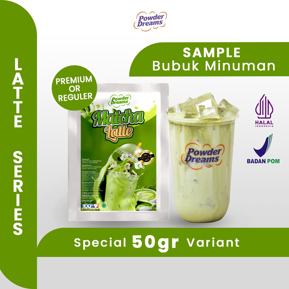 Jual Sample Bubuk Minuman Latte Series Rasa Avocado Matcha Greentea Powder Dreams Varian 3461