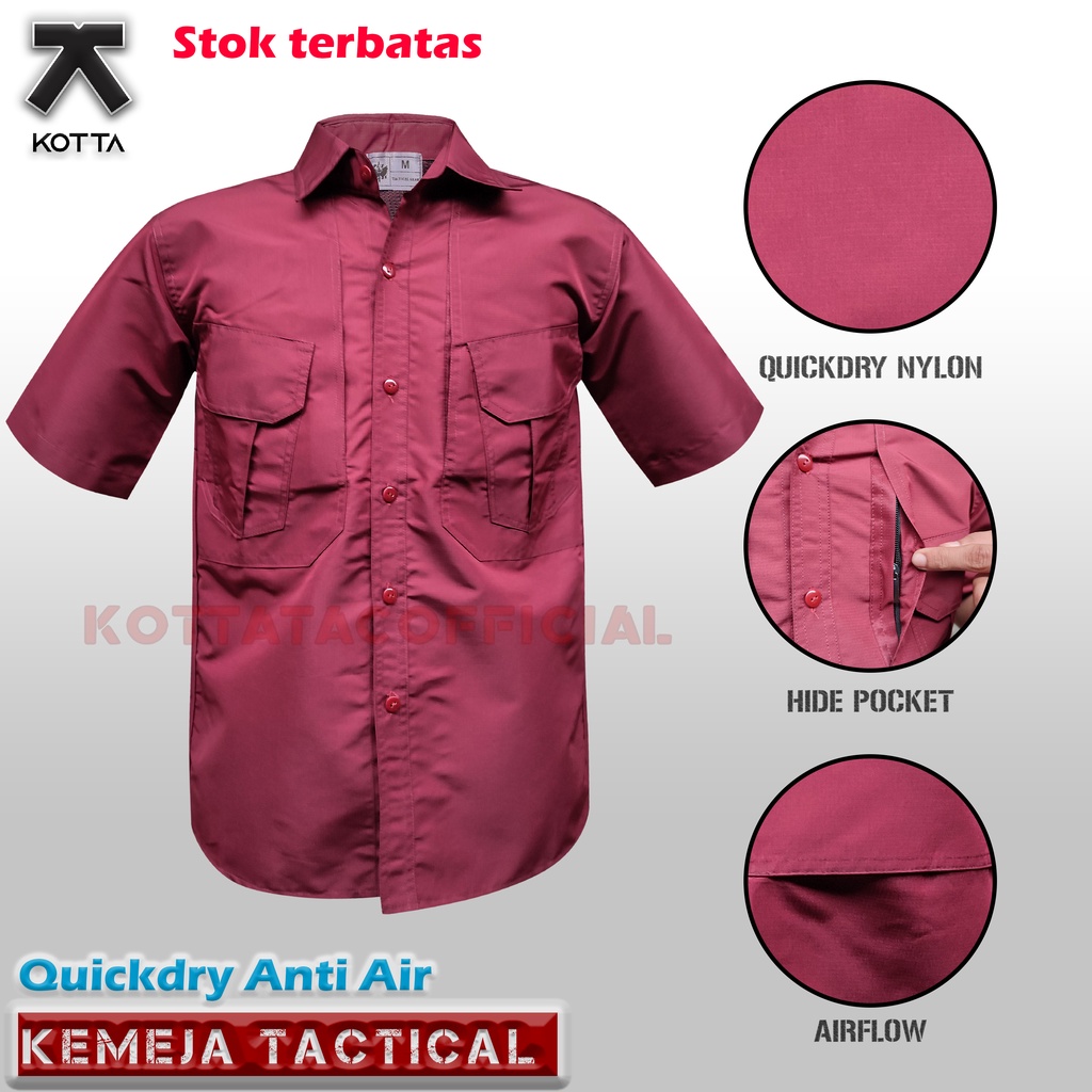 KEMEJA TACTICAL QUICKDRY ANTI AIR - KEMEJA TACTICAL LENGAN PENDEK - KEMEJA ANTI AIR - KEMEJA OUTDOOR QUICKDRY