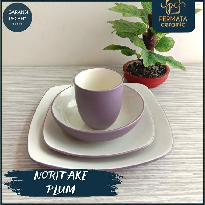 Hampers Dinner Set Piring Keramik Premium Noritake Plum 4 Pcs Fellixaa