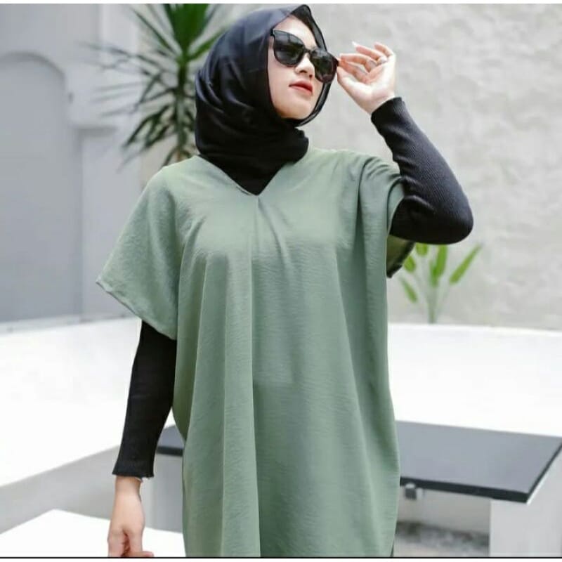 NINA LONG SQUARE / LONG SQUARE NAGITA /  LONG TUNIK CRINKLE AIRFLOW