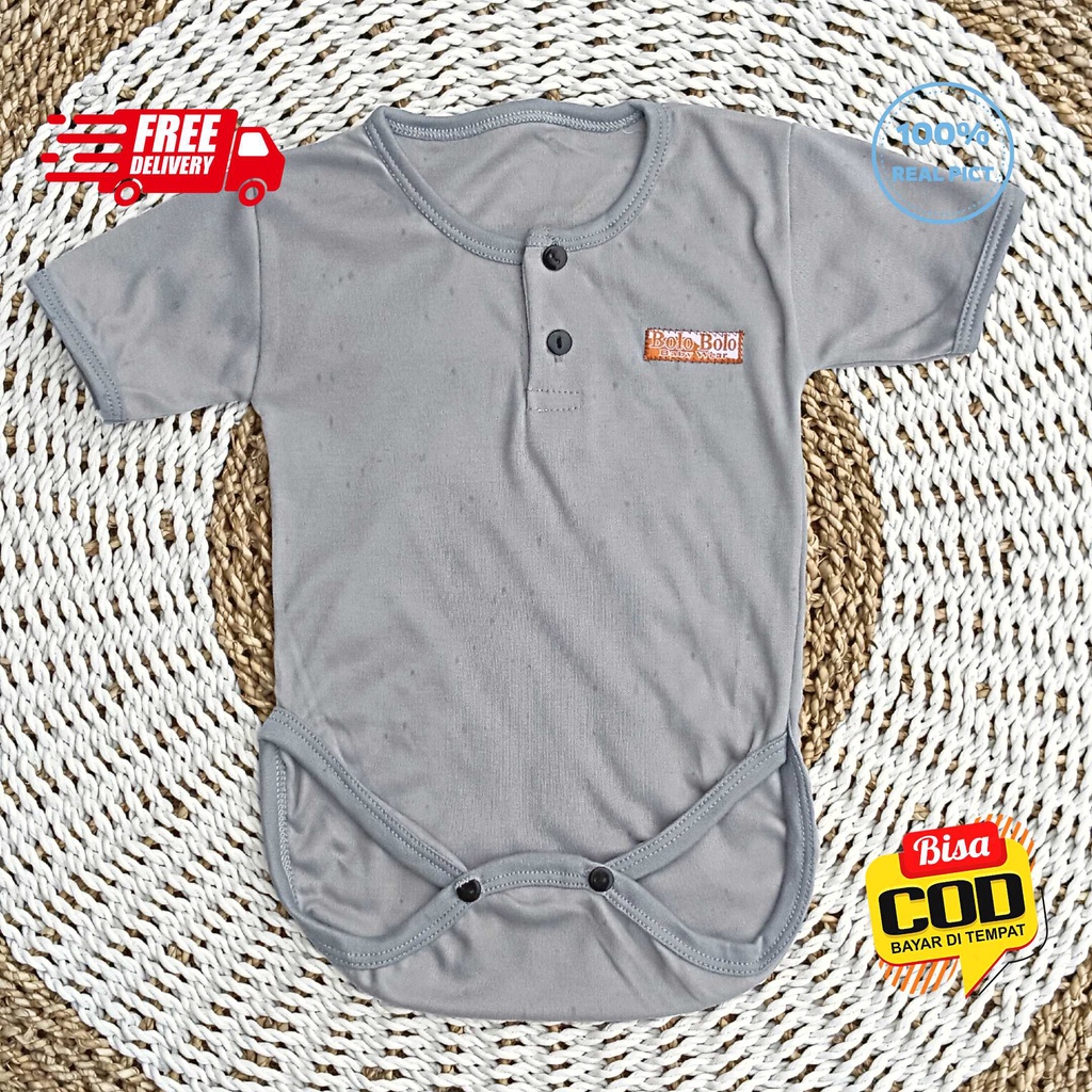 SALE 7.7 Serian Abu - 3 pcs Jumper Baju Bayi GREY SERIES 0 sd 6 Bulan merk SNI Bolo - Bolo