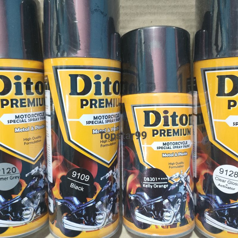 Pilok Cat Diton Premium Paket Lengkap 4 Kaleng Bunglon DB301 301 300ML Primer Grey 9120 Black 9109 Clear Gloss 9128 400cc Pilox Paketan Cat Semprot Special Spray Paint