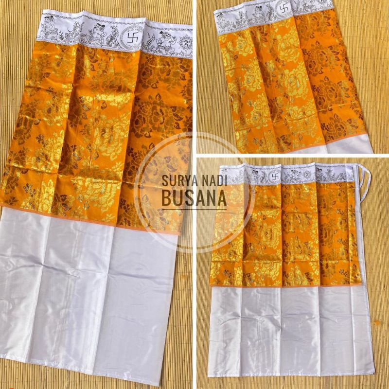 Wastra Pelinggih Singapore Putih Kuning satu meter | Wastra Singapore | Putih Kuning Singapore Murah