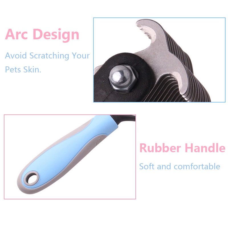 Sisir Kucing Anjing Brush Comb Grooming Kucing Sisir Sikat Slicker Bulu Rambut Kucing Anjing Double Head Pet Hair Removal Comb