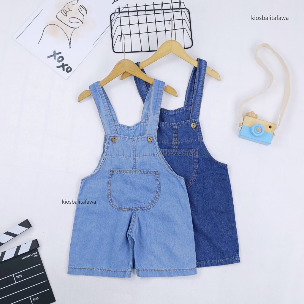 (1-4 Tahun) Overall Denim Blue Anak Laki &amp; Perempuan / Baju Kodok Jins Bahan Denim Celana Korea Kualitas Import Levis Lepis Anak Perempuan Setelan Babycinnamon