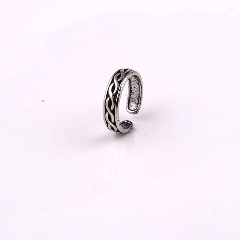 Cincin Model Tali Kepang Bahan alloy Gaya retro Korea Untuk Pria
