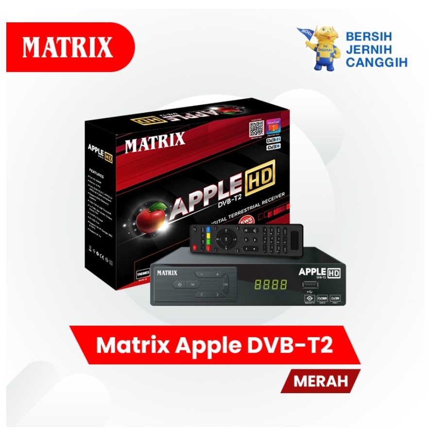 Set Top Box TV Digital LUBY Matrix Apple DVB T2 Full HD / Set Top Box Matrix Burger / Set Box TV Digital / set box tv digital / box tv digital / set top box tv tabung / STB DVB T2