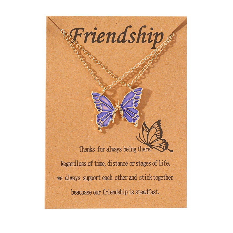 Fancyqube 2pcs / Set Kalung Liontin Butterfly Untuk Wanita