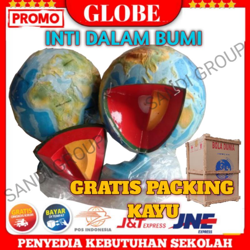 

Globe inti dalam bumi ( GRATIS PACKING KAYU) Alat peraga globe inti bumi
