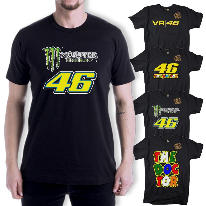KAOS BAJU DISTRO DEWASA TANGAN PENDEK PRIA WANITA VR 46 / VALENTINO ROSSI / KAOS RACING MOTOGP / KAO