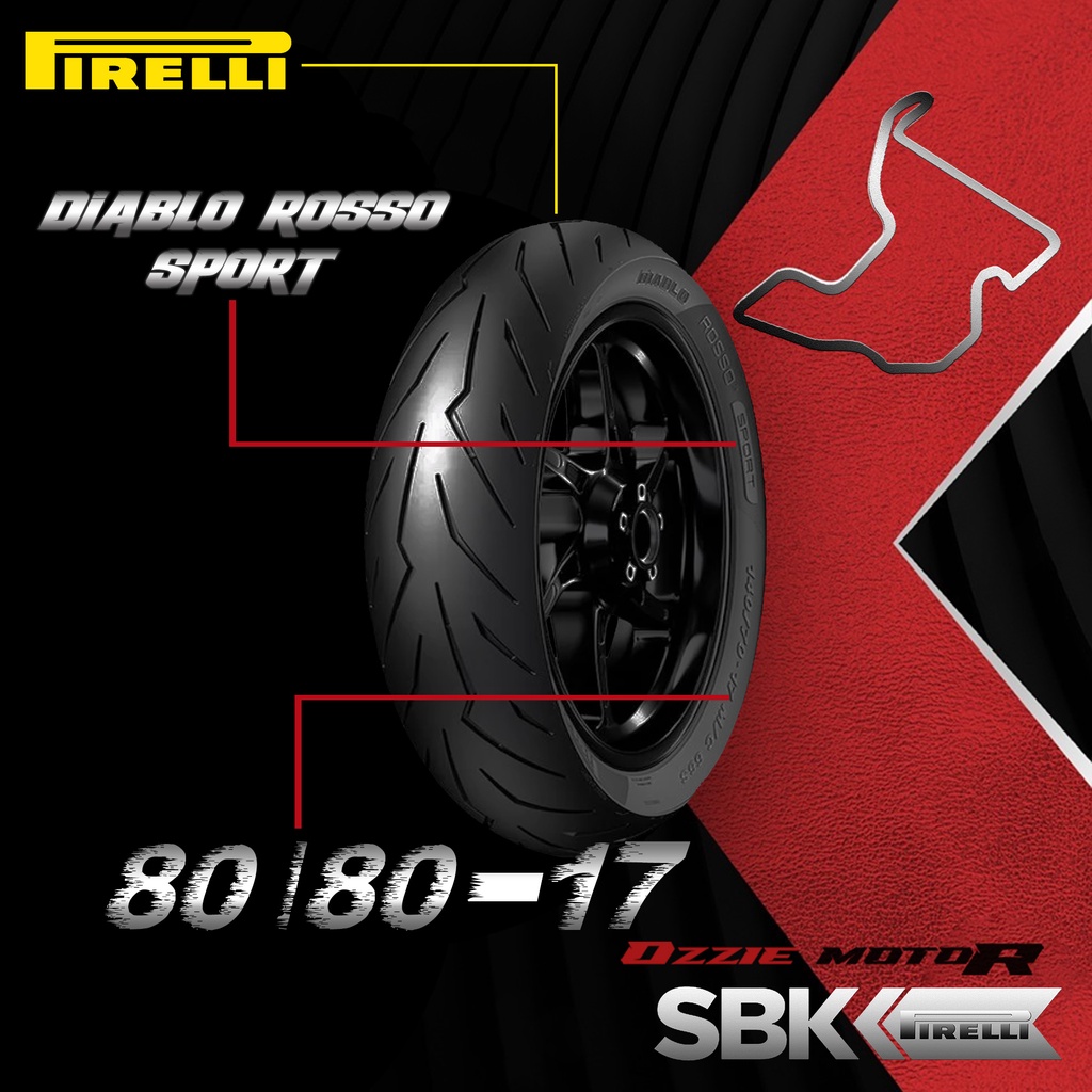 BAN PIRELLI DIABLO ROSSO SPORT TUBLESS SOFTCOMPOUND BAN MOTOR BEBEK SPORT SUPERMOTO 70/90-17 | 80/80-17 | 80/90-17 | 90/80-17 | 100/80-17 | 110/70-17 | 120/70-17 | 130/70-17 | 140/70-17 | 150/60-17 ORIGINAL