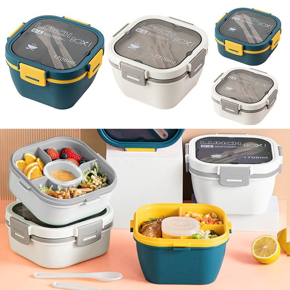 Solighter Lunch Box Microwavable Double Layer Dengan Sendok Wadah Makanan