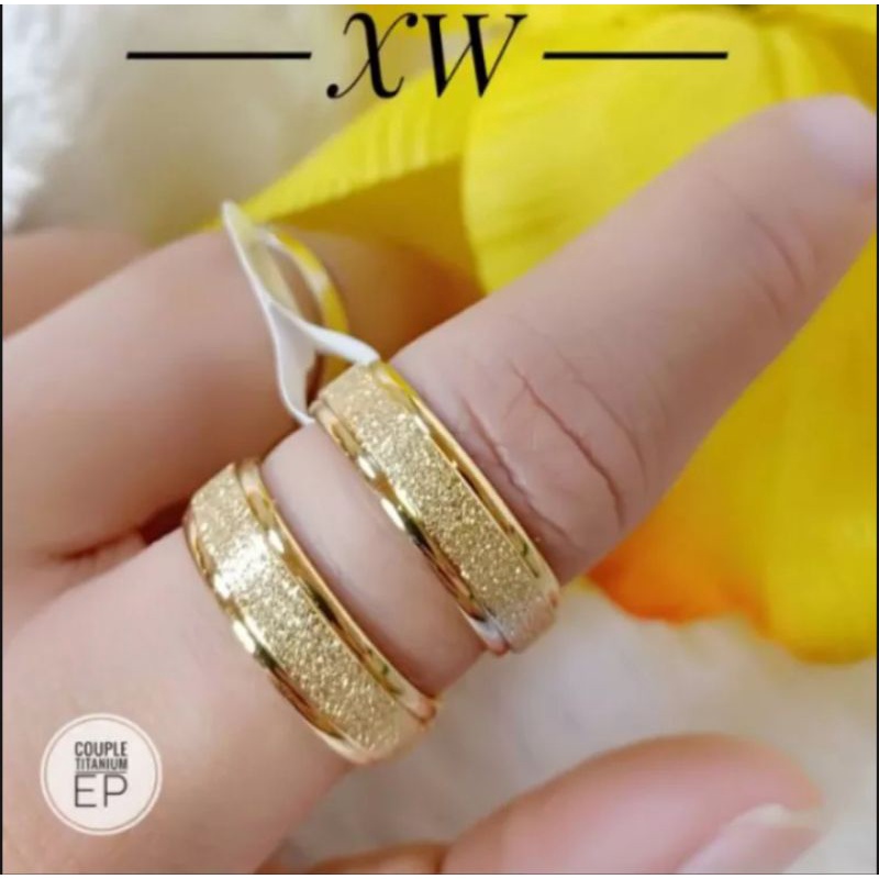 cincin model pasir titanium anti karat stainless steel