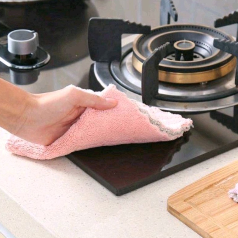 Kain Lap Microfiber Cuci Piring Anti Minyak Dapur Tangan