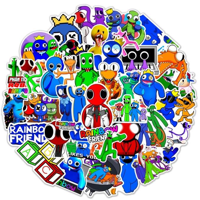 

50 Pcs Stiker Desain Roblox Rainbow Friends Tahan Air Reusable Untuk D