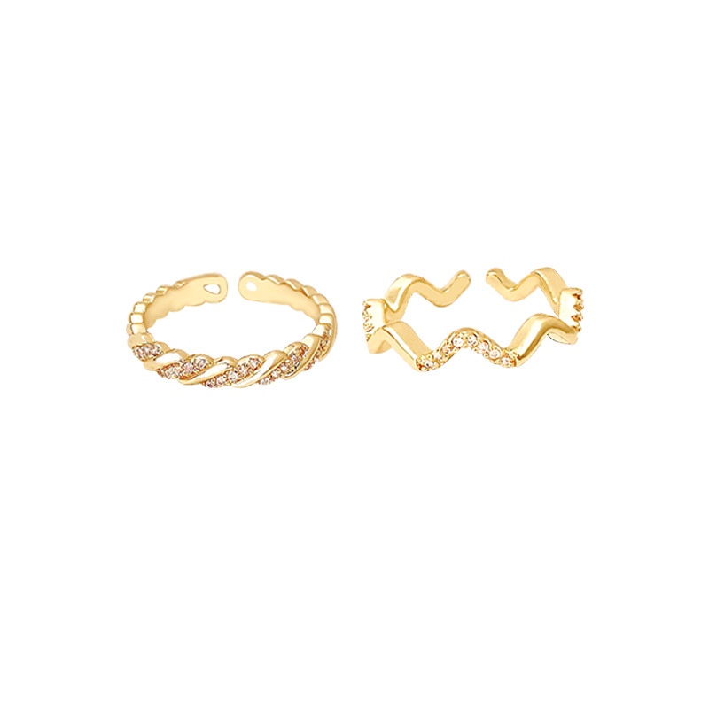 Set Cincin Berlian Model Kawat Twisted Untuk Wanita