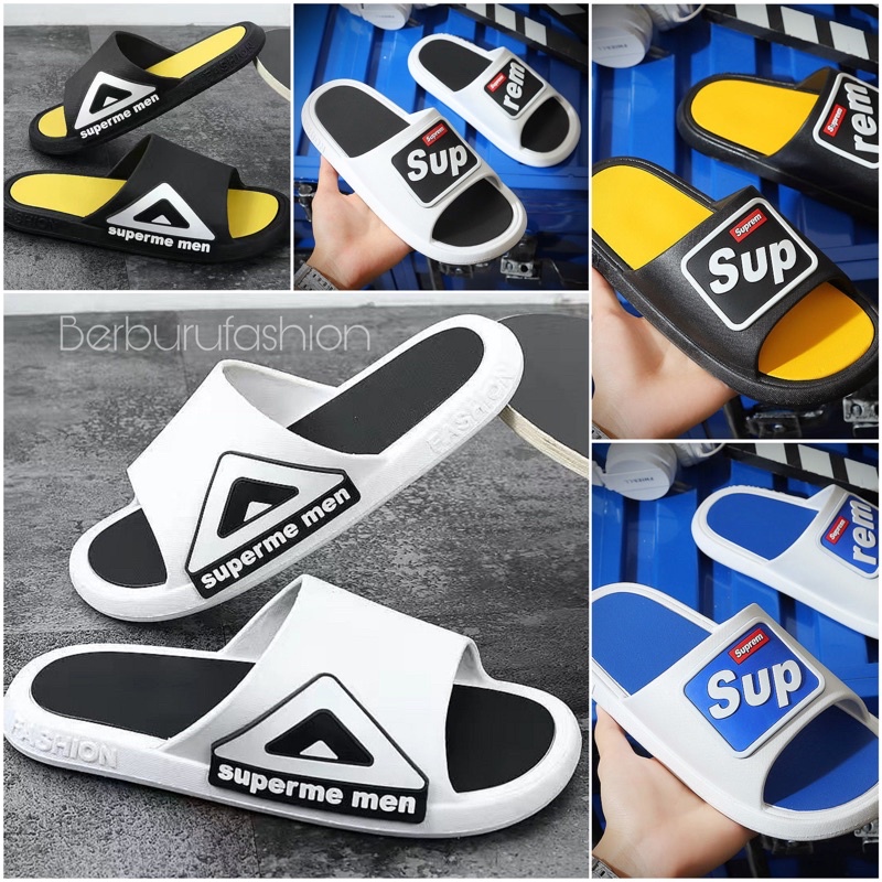 Sandal Pria Remaja Supremee Size 36-45 Import Slide Sandal Cowok Slip On