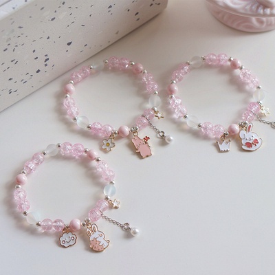 Natural Popcorn Crystal Frosted Beads Crystal Strand Bracelet