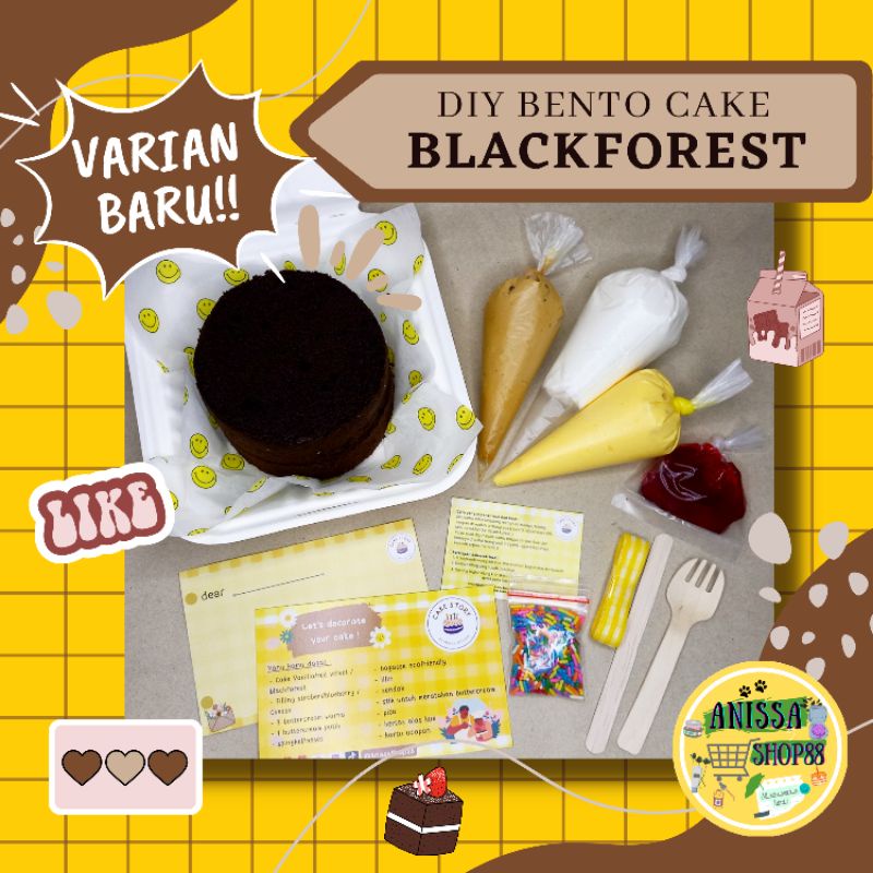 

(BLACKFOREST) DIY KOREAN BENTO CAKE / KUE ULANG TAHUN / HIAS SENDIRI KUE