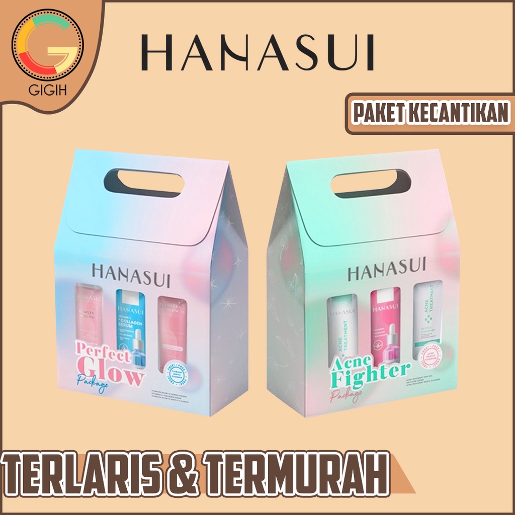 Jual HANASUI PAKET PACKAGE 3IN1 SERIES ( PERFECT GLOW / ACNE FIGHTER
