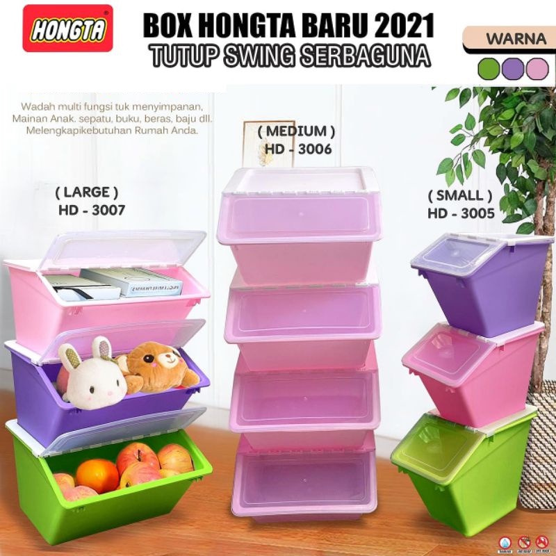 Hongta - Storage Box Penutup Swing Elegan Rice Box Tempat Beras
