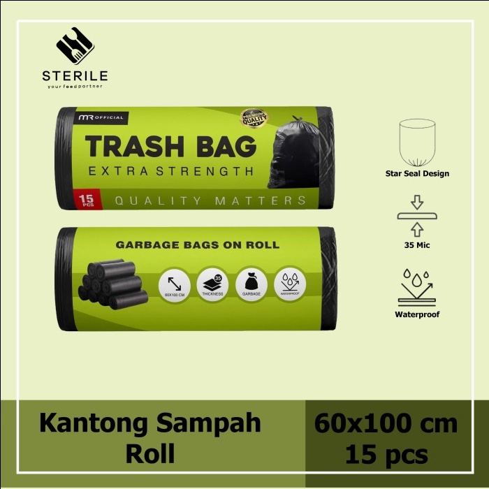 plastik sampah 60x100 cm / trashbag roll / kantong sampah roll