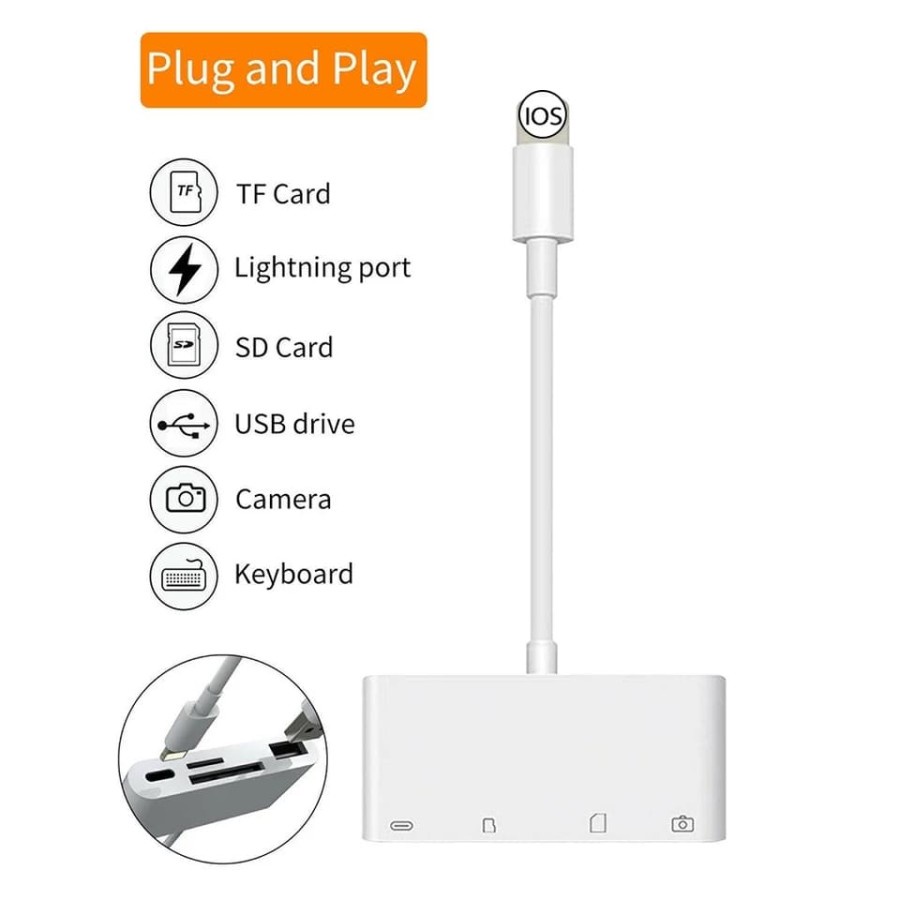 LIGHTNING  TO 4 IN 1 CARD READER SD, MICRO SD, USB &amp; LIGHTNING