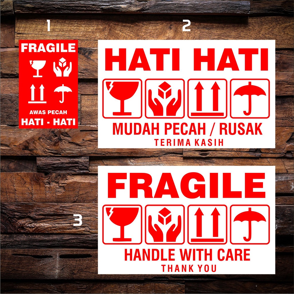 

Stiker label FRAGILE Online Shop Sticker pengiriman paket mudah pecah READY