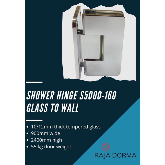 Dorma Shower Hinge S5000 / 160 / 90 / Glass to Wall Dormakaba S 5000 paling rame