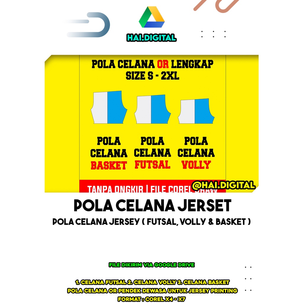 POLA CELANA JERSEY ( FUTSAL, VOLLY & BASKET )