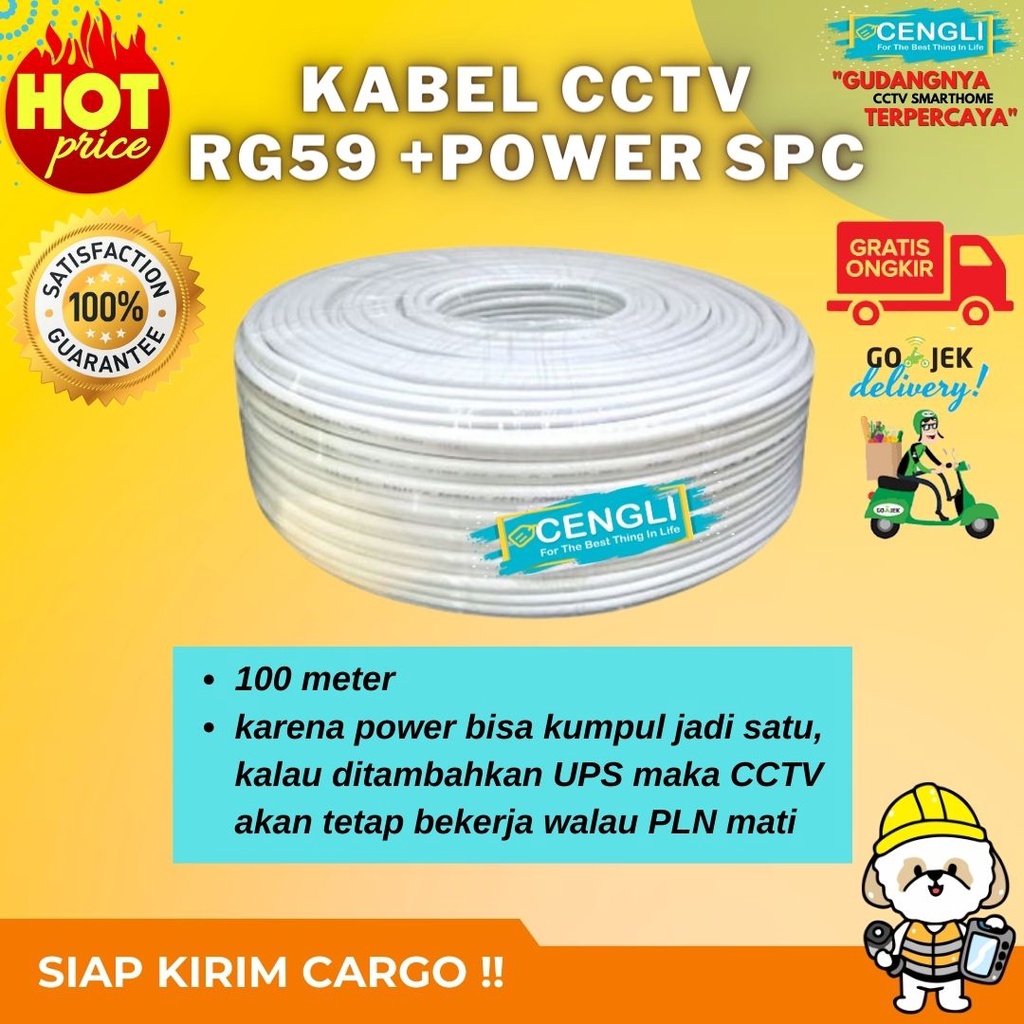 Kabel CCTV RG59 + Power SPC 100M RG 59 100 M