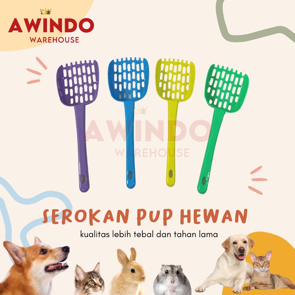 SEROKAN PASIR KUCING MOTIF 5 - Sekop Skop Pasir Kotoran Kucing Anjing Kelinci Cat Litter Scoop