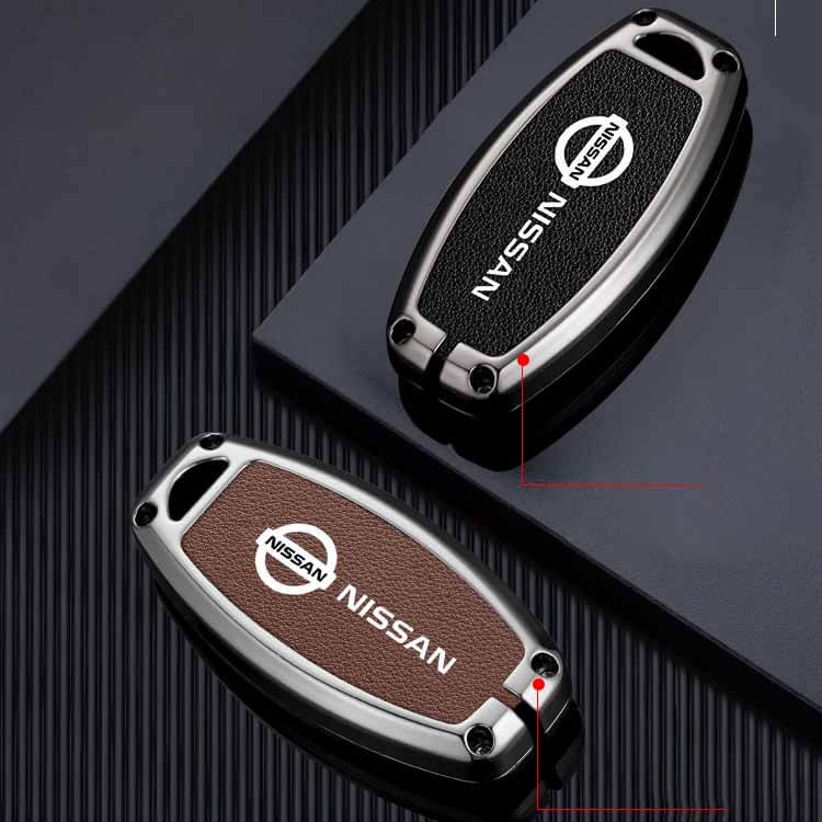 [Tersedia] Penutup Casing Kunci Mobil Bahan Kulit Zinc Alloy Untuk Nissan Almera Livina Sylphy Teana 4tombol Smart Remote key Fob