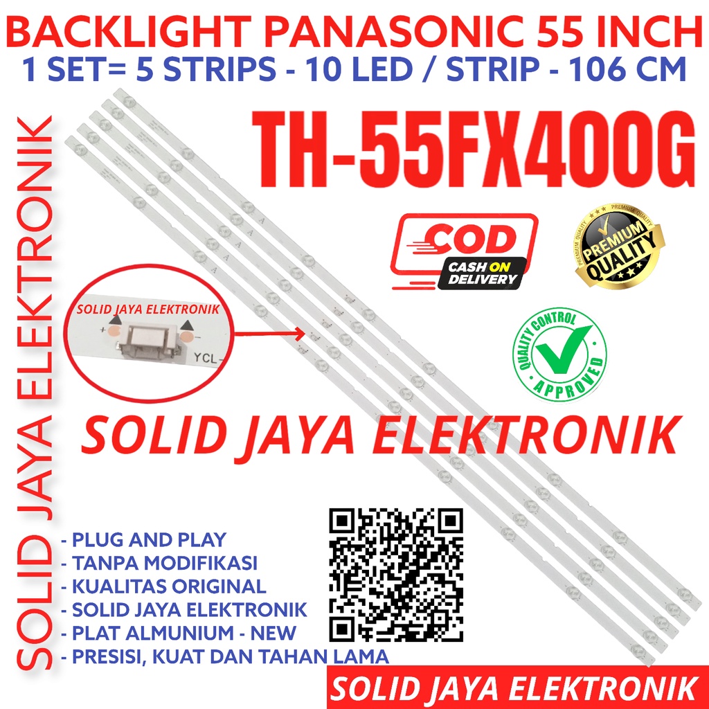 BACKLIGHT TV LED PANASONIC 55 INC TH 55FX400 55FX400G TH55FX400 TH55FX400G LAMPU BL 55INC 10K 10 KANCING TH55FX400G TH55FX400 55FX INCH IN 10LED IN INCH