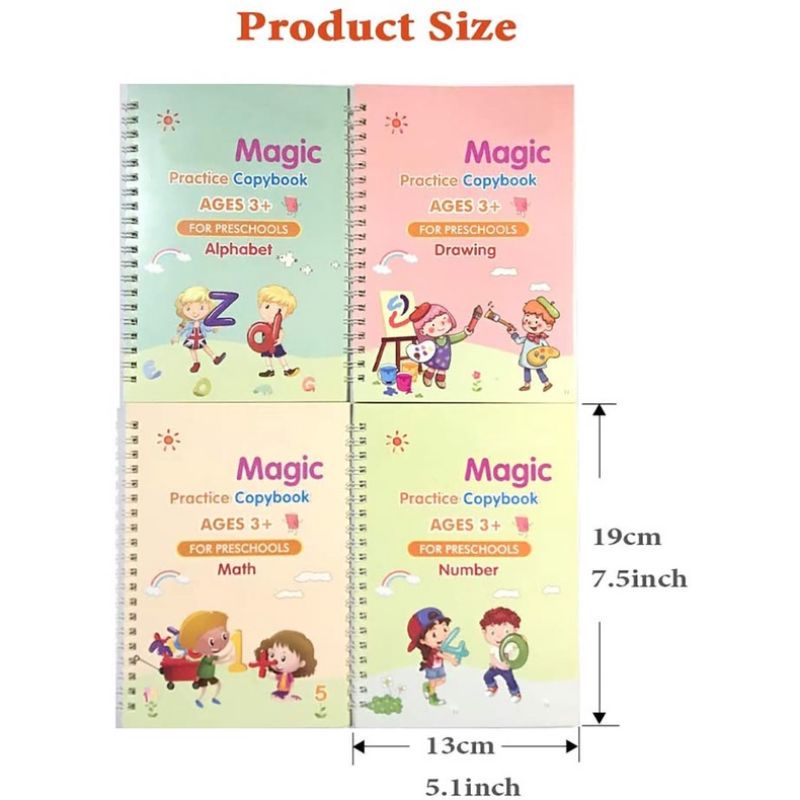 Buku Sank book Magic Sank Magic Book Practice Book 1 Set Isi 4 Buku &amp; Pulpen