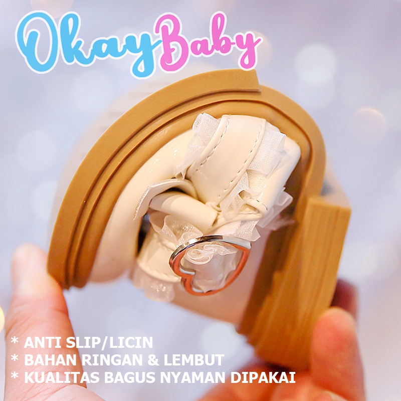 Okaybaby B246 Sepatu Flat Pesta Anak Perempuan (FREE BOX) Termurah Sepatu Import Fashion Terbaru Kekinian