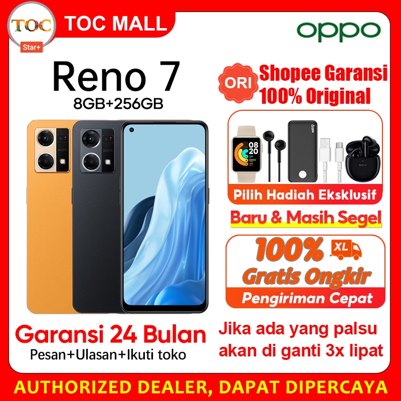 OPPO Reno7 4G 8GB/256GB Garansi Resmi Original handphone realme murah HP bisa cod bisa cicilan 0% bunga pinjaman Gratis ongkir 100%