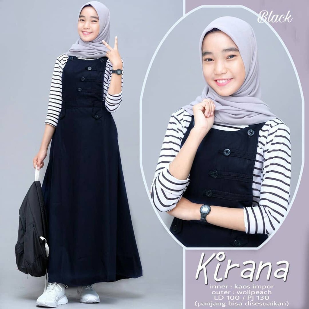 GAMIS SET KIRANA KEKINIAN / Gamis variasi kancing / fashion wanita terlaris / baju casual wanita / g