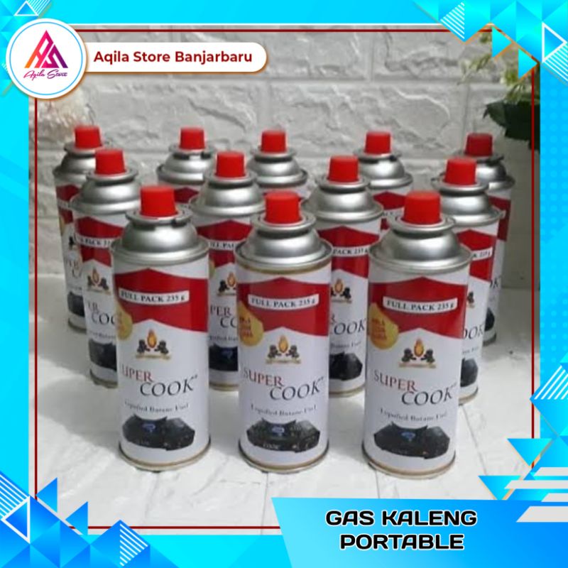 Gas Portable Super Cook 235gr / Gas Kaleng Portable Supercook / Tabung Gas Mini / Tabung Gas Camping