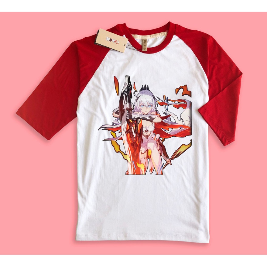 Kaos Raglan Honkai Impact Kiana kaslana Flamescion