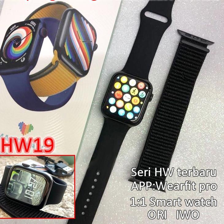 Sale KEEPLONG ☪ HW19 jam pintar Ready stock 1.77 Inch IWO ORI Seri 7 Smartwatch 2 Tali jam（44mm-Nylo