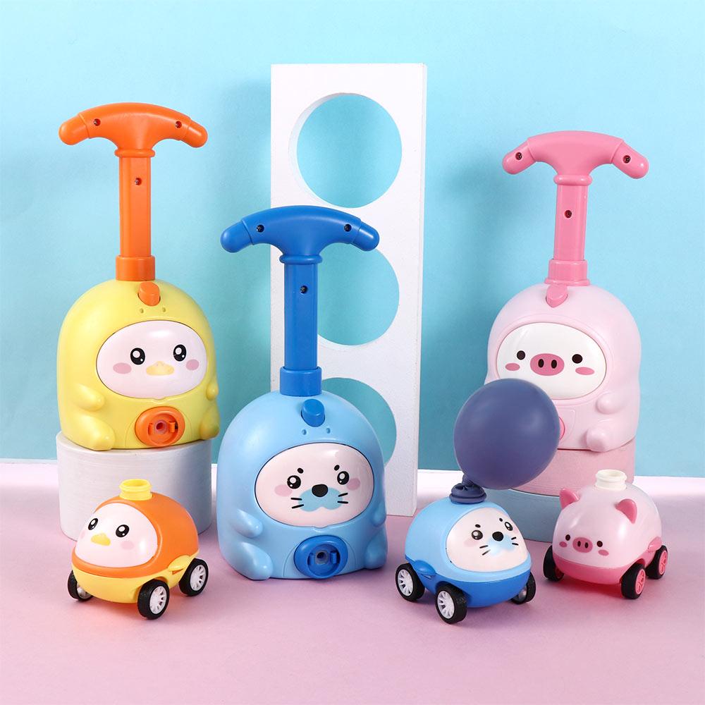 [Elegan] Mainan Anak Hadiah 3warna Baby Piggy Launching Mobil Bertenaga Balon Fisika