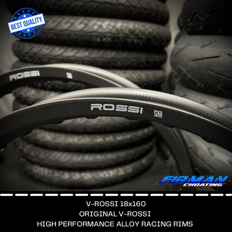 RING VELK V ROSSI HITAM DOFF 18x160 36 HOLE TYPE WM