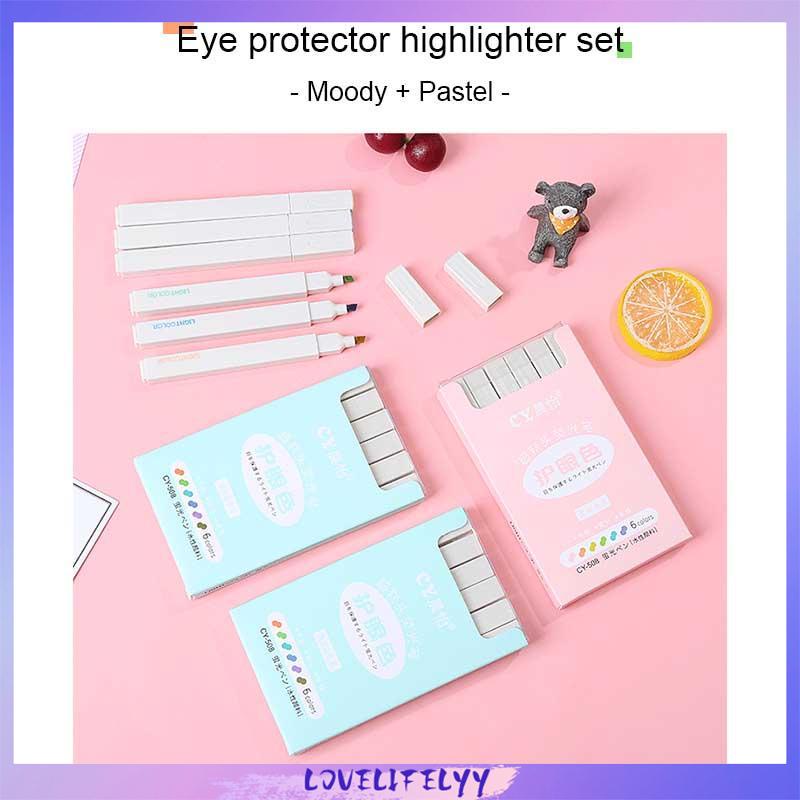 

COD multicolor pena stabilo siswa 6PCS/set Stabilo / highlighter pastel 6 colors warna -LOY