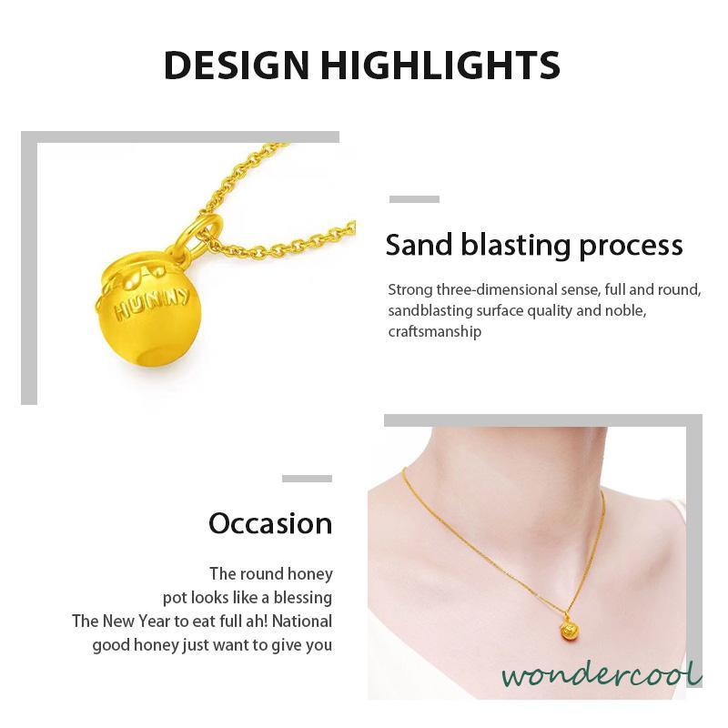 Kalung Winnie-the-Pooh Alloy Bahan Kartun Lucu Korea Gaya Aksesori Fashion-Won